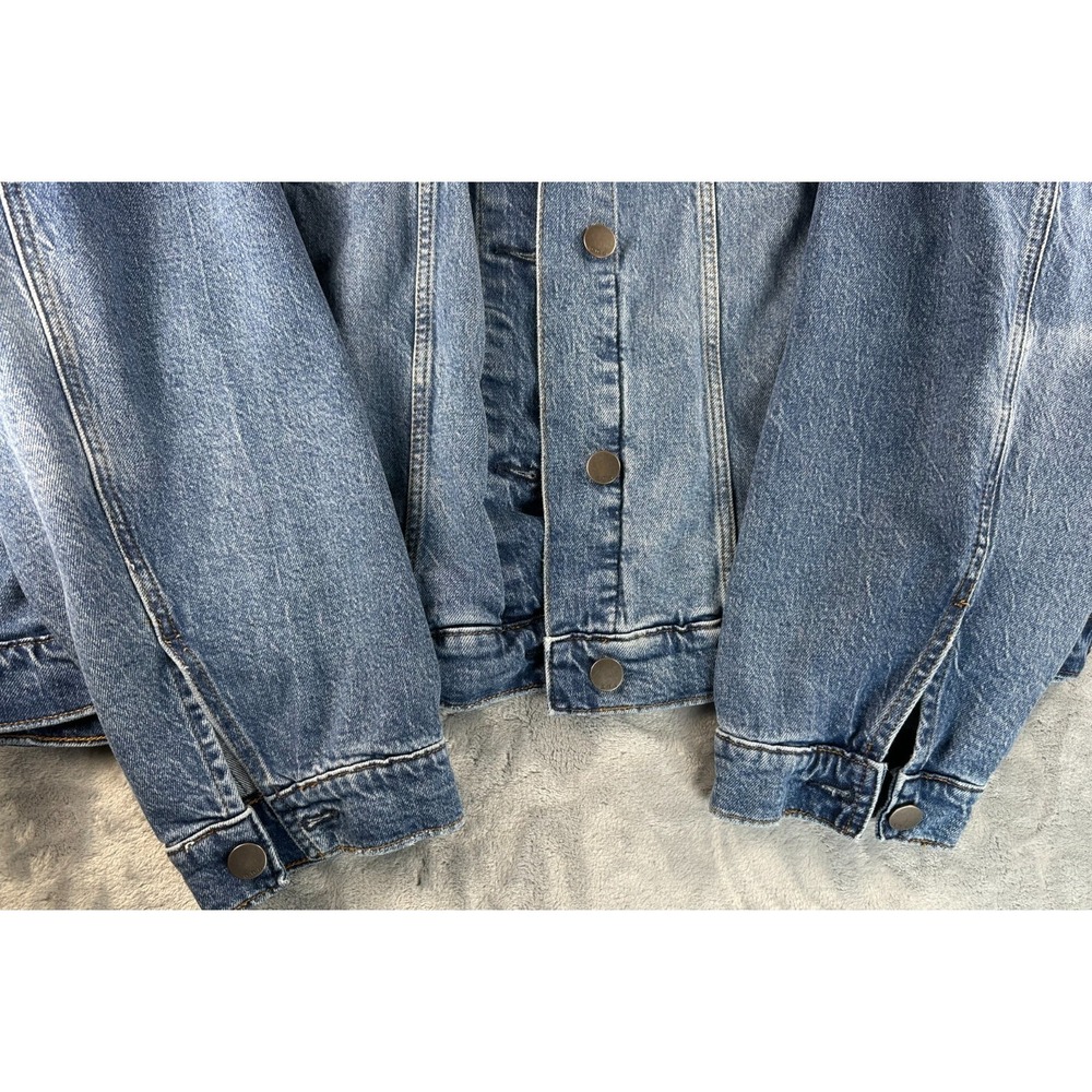 a..n.a.  Womens 4X Boxy Denim Jacket Blue Button Front Plus - Picture 4 of 11